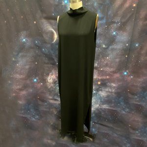 Aritzia Babaton Black Mock Neck Chiffon Tank Dress w/Side Slits - L
